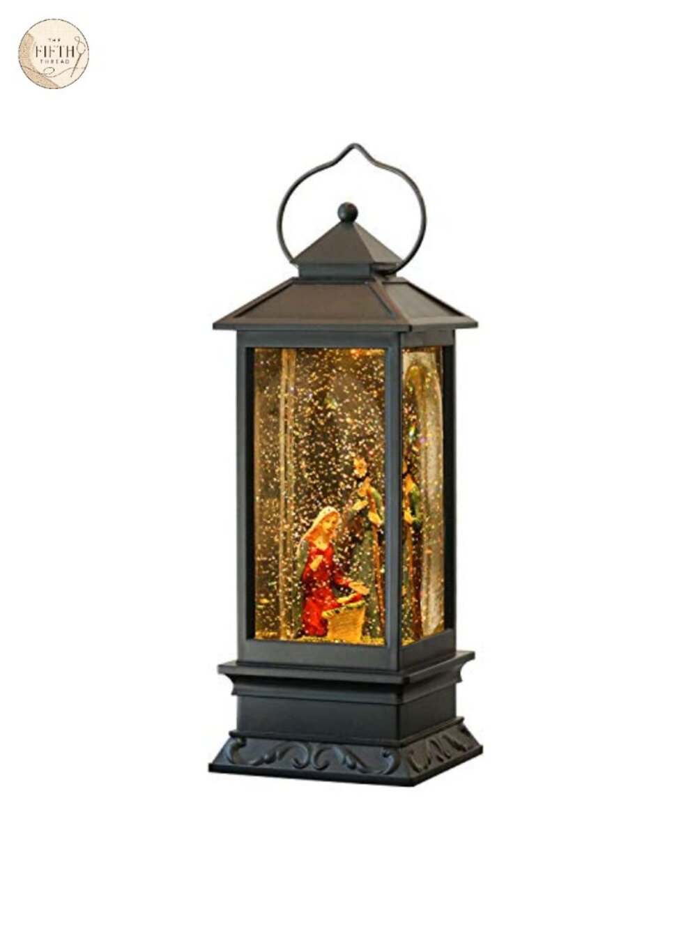 Lighted Musical Snow Globe Lantern 6 Hour Timer Nativity 12 Inch